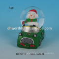 2016 new christmas snow globe,decorative resin car snow globe with santa figurine